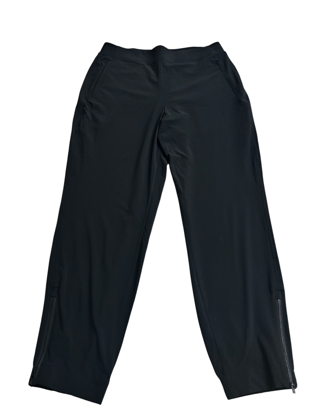 Athleta Brooklyn Heights Jogger Pants Black 10 High Rise Zipper Cuff 533443-02